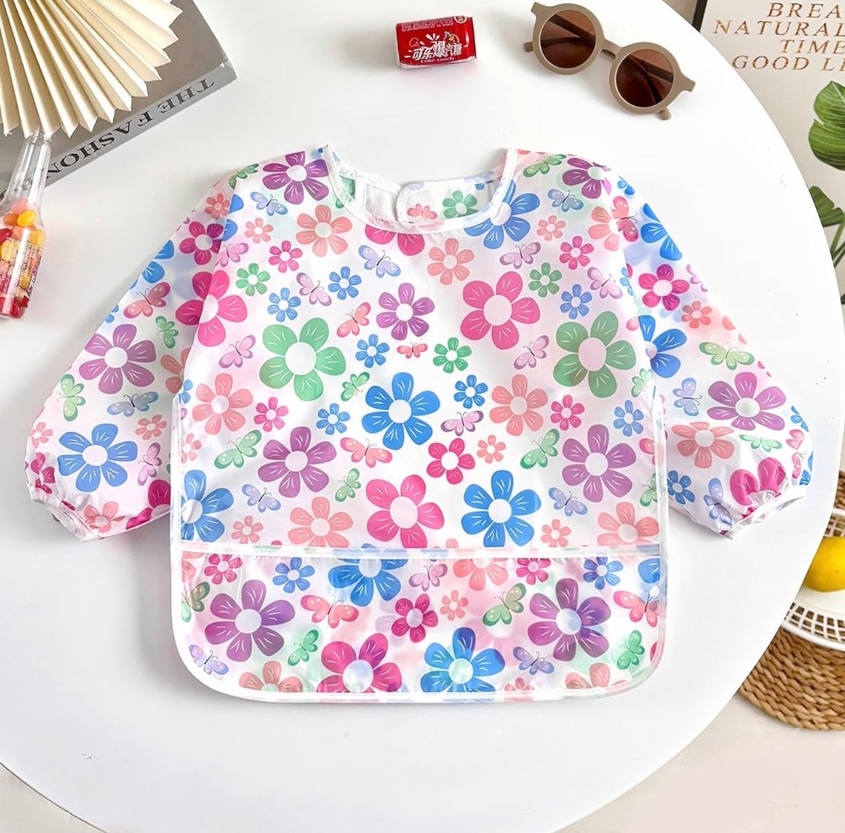 Paquete de 5 baberos de manga larga para bebé