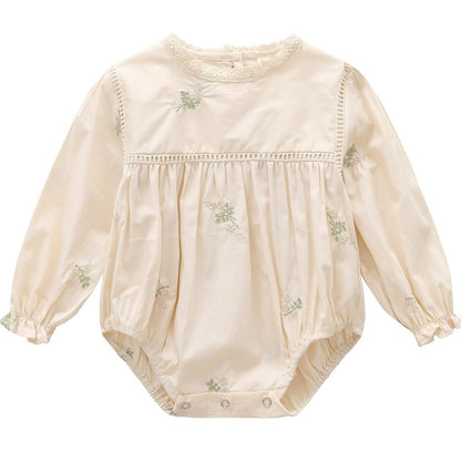Body manga larga con flores bordadas, 12-18 meses