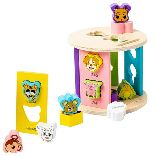 Juguete clasificador de formas de madera