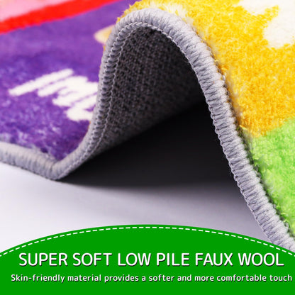 ABC - Alfombra educativa ovalada de 39.4 x 59 pulgadas