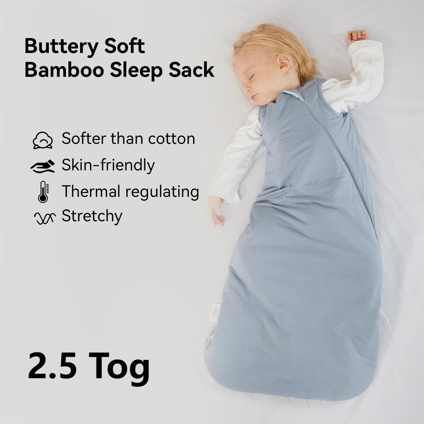 Saco de dormir de rayón hecho de bambú, de 0 a 6 meses