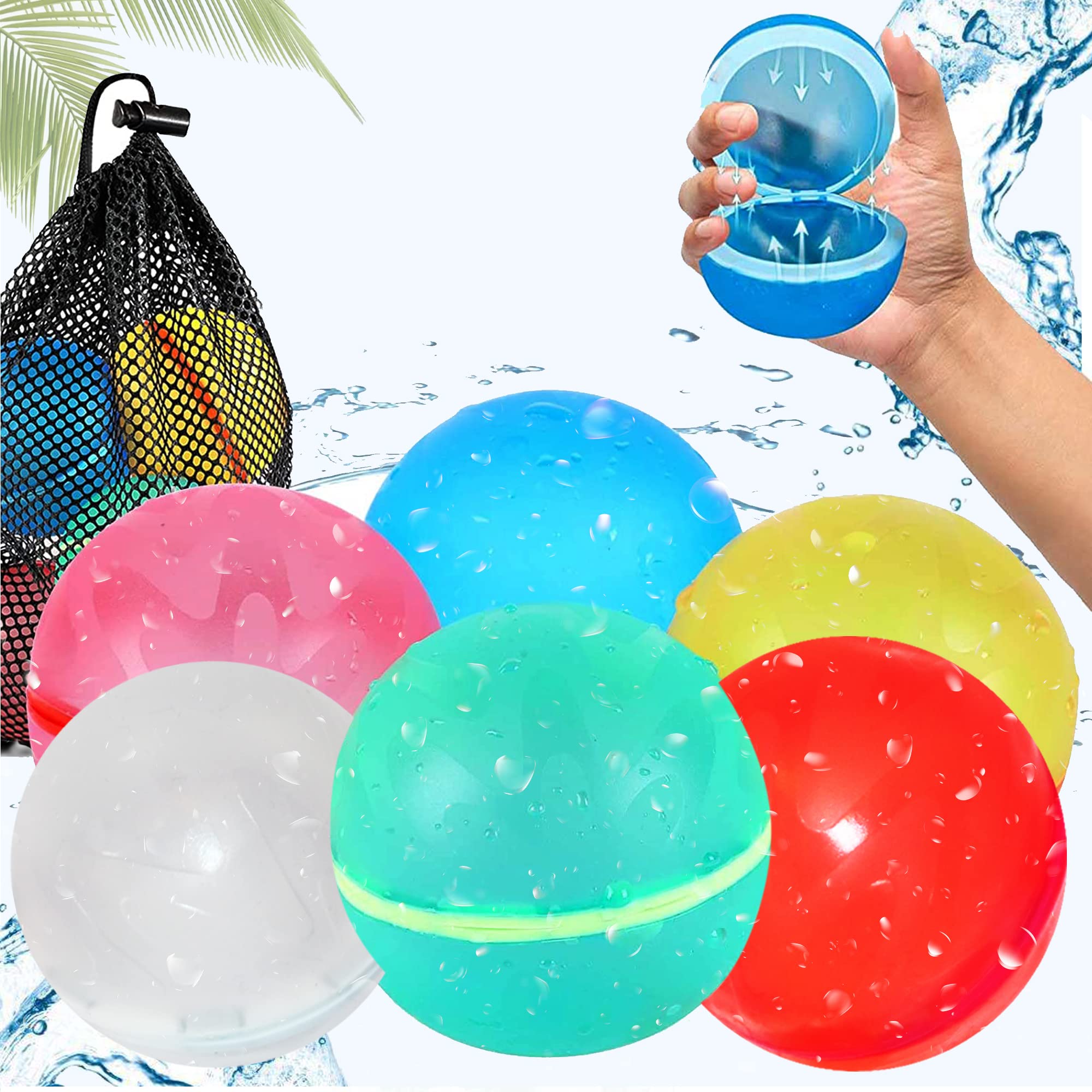 6 globos de agua reutilizables