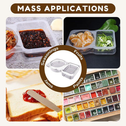 Recipientes de doble compartimento con tapas, 10 unidades