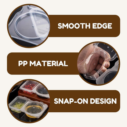 Recipientes de doble compartimento con tapas, 10 unidades