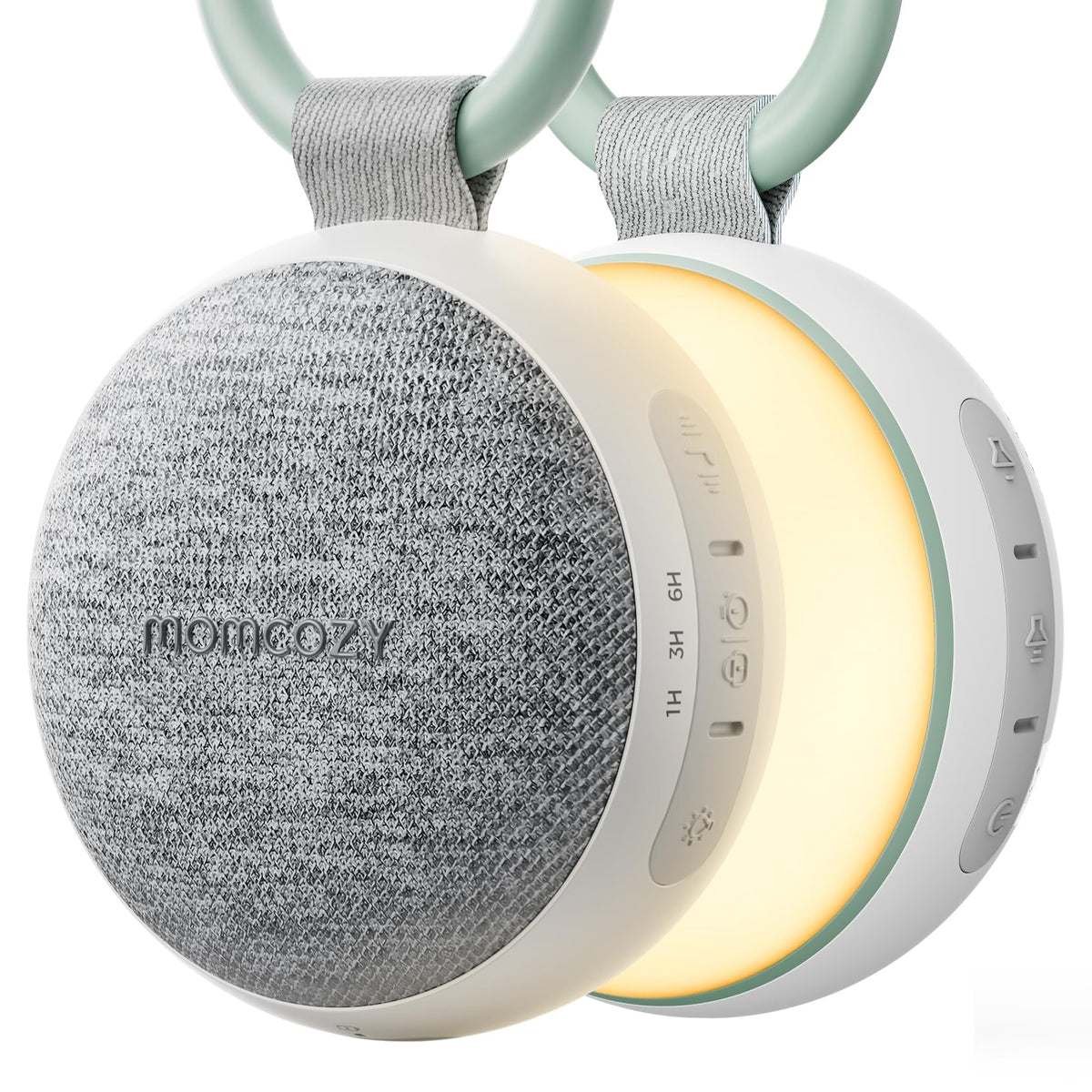 Momcozy - Máquina de sonidos portátil con luz nocturna, máquina de ruido blanco para bebé, 20 sonidos relajantes