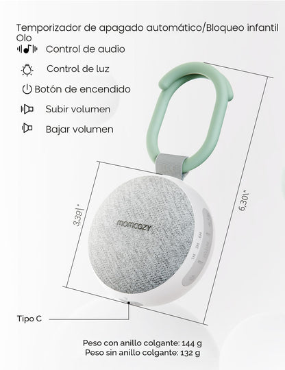 Momcozy - Máquina de sonidos portátil con luz nocturna, máquina de ruido blanco para bebé, 20 sonidos relajantes