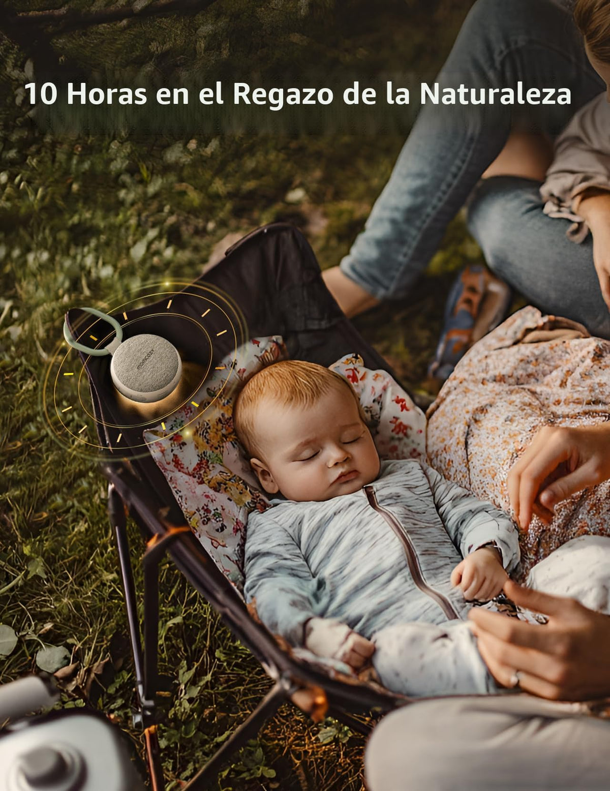 Momcozy - Máquina de sonidos portátil con luz nocturna, máquina de ruido blanco para bebé, 20 sonidos relajantes