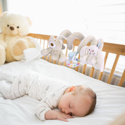 Juguete de asiento en espiral colgante de oso de conejo