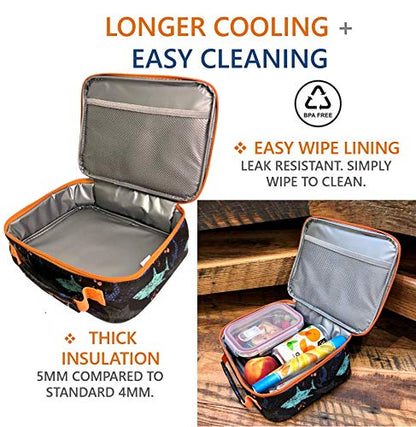 Kinsho Shark Fiambrera con bolsa de hielo para niños pequeños