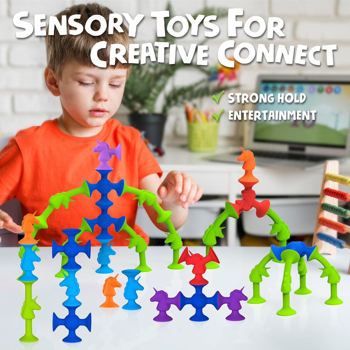 Guibola juguetes de succión para el baño unicornio, 25 piezas