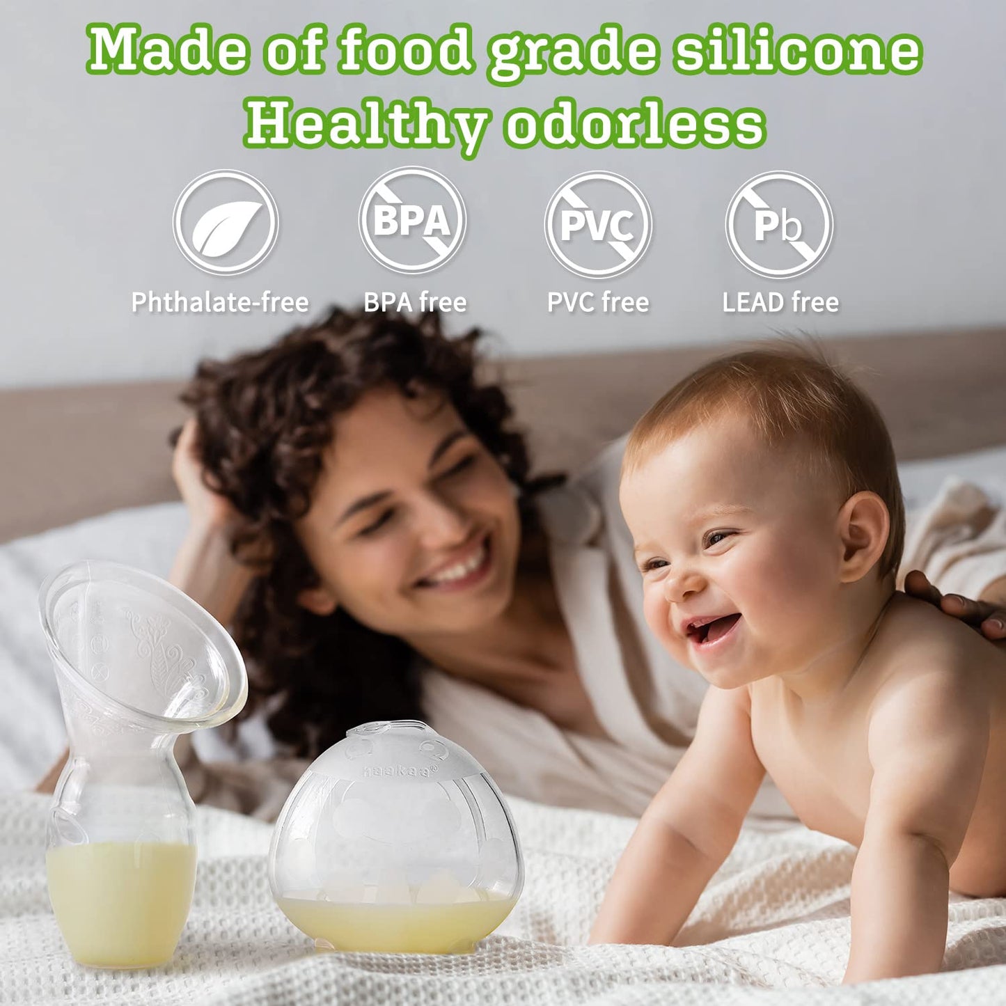 haakaa Extractor de leche manual para lactancia materna de 4 oz/3.4 fl oz y colector de leche de mariquita 2.5 oz/2.5 fl oz Combo