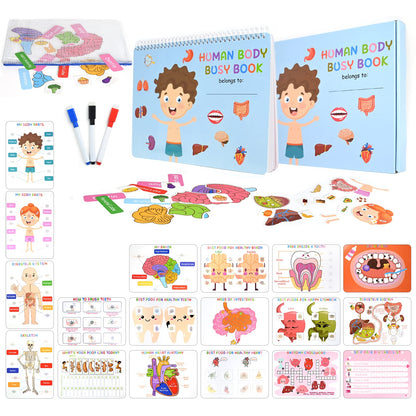 BUWONTAE Libro Montessori de actividades anatomía del