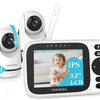 HelloBaby Monitor de bebé de 3.2 pulgadas, 2 cámaras, monitor de video audio para bebés sin WiFi