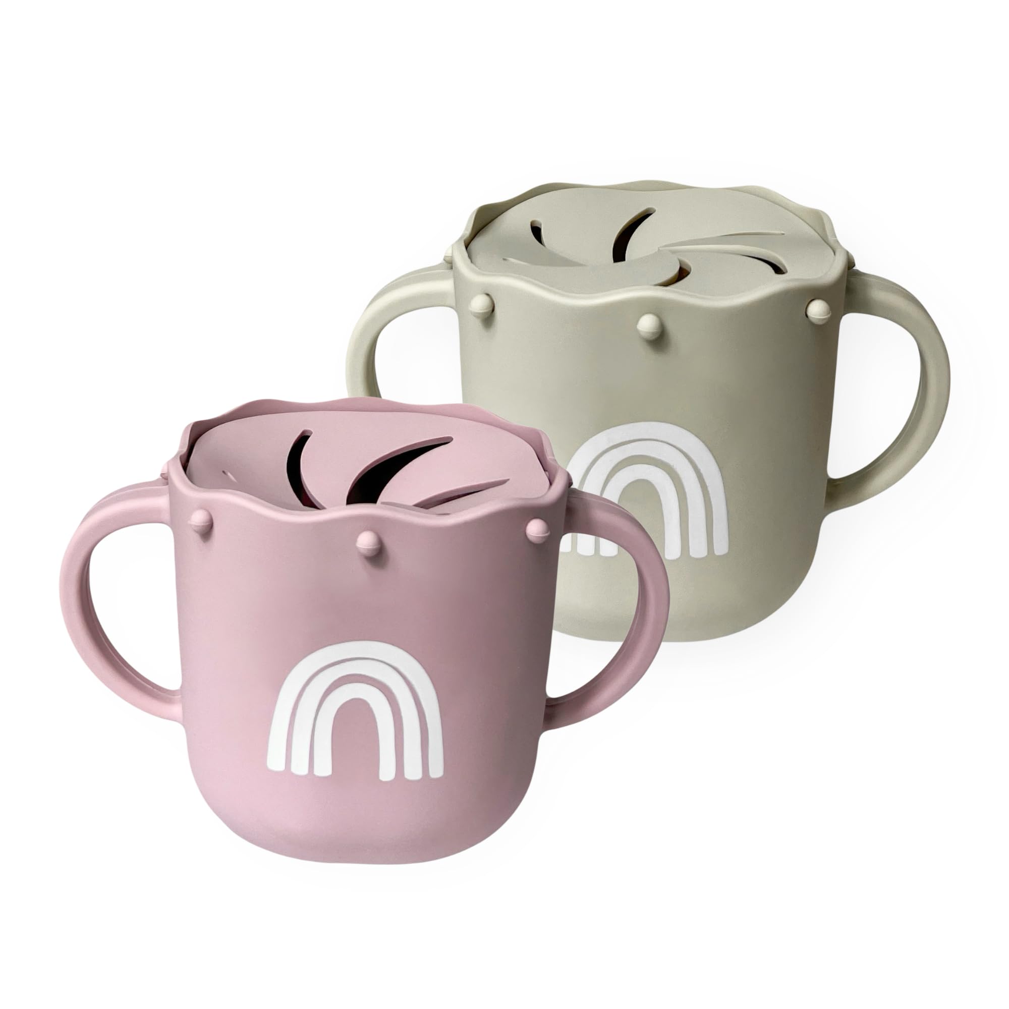 Vasitos Hippypotamus para bebés - A prueba de derrames Rosa/nude