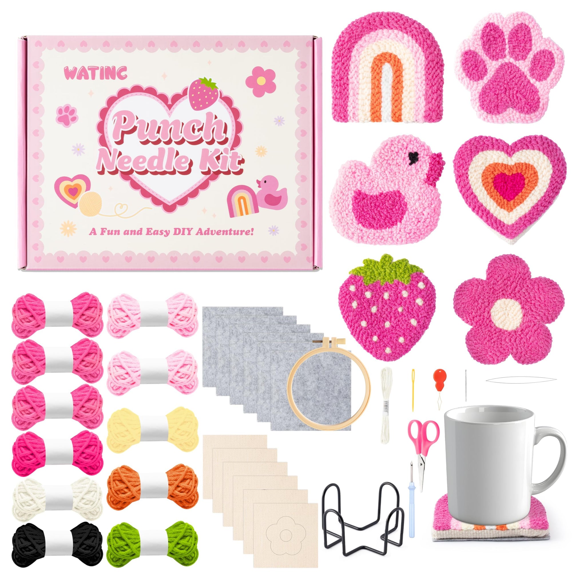 Kits de posavasos con aguja perforadora, 23 piezas, suministros de manualidades para principiantes