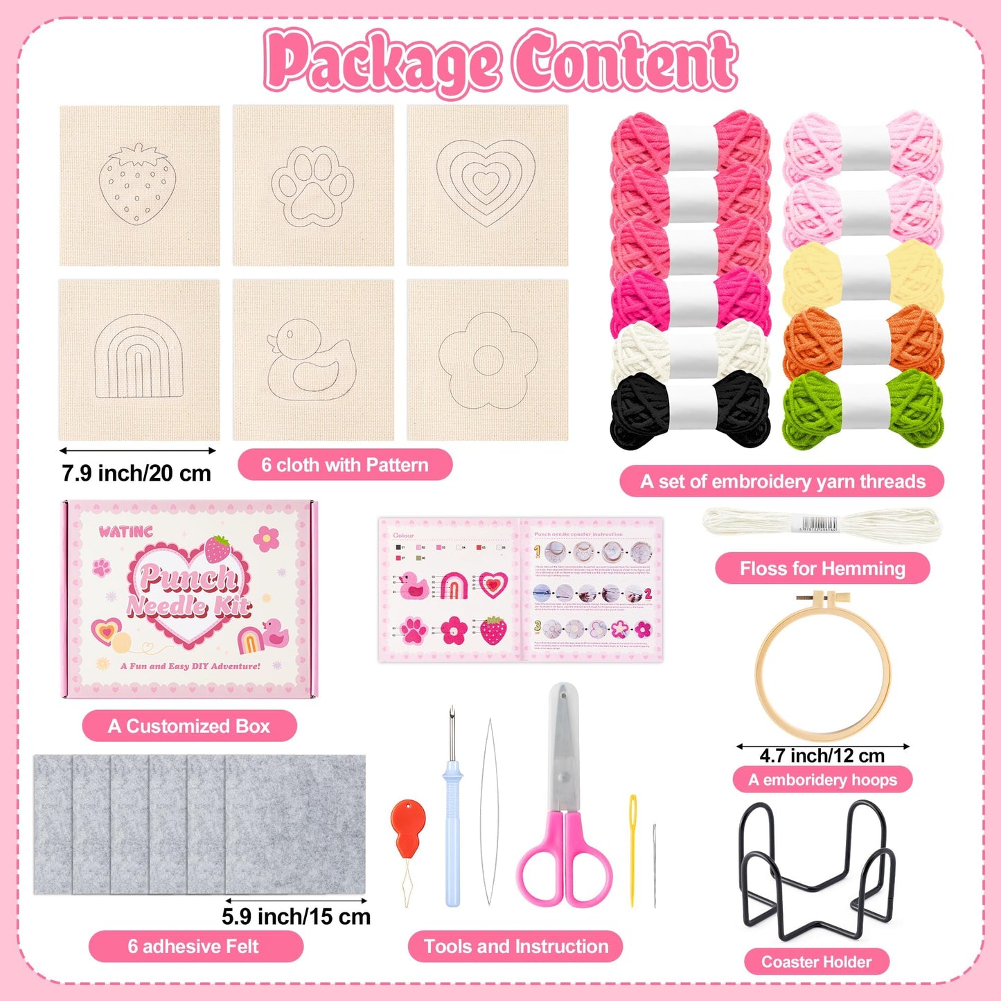 Kits de posavasos con aguja perforadora, 23 piezas, suministros de manualidades para principiantes