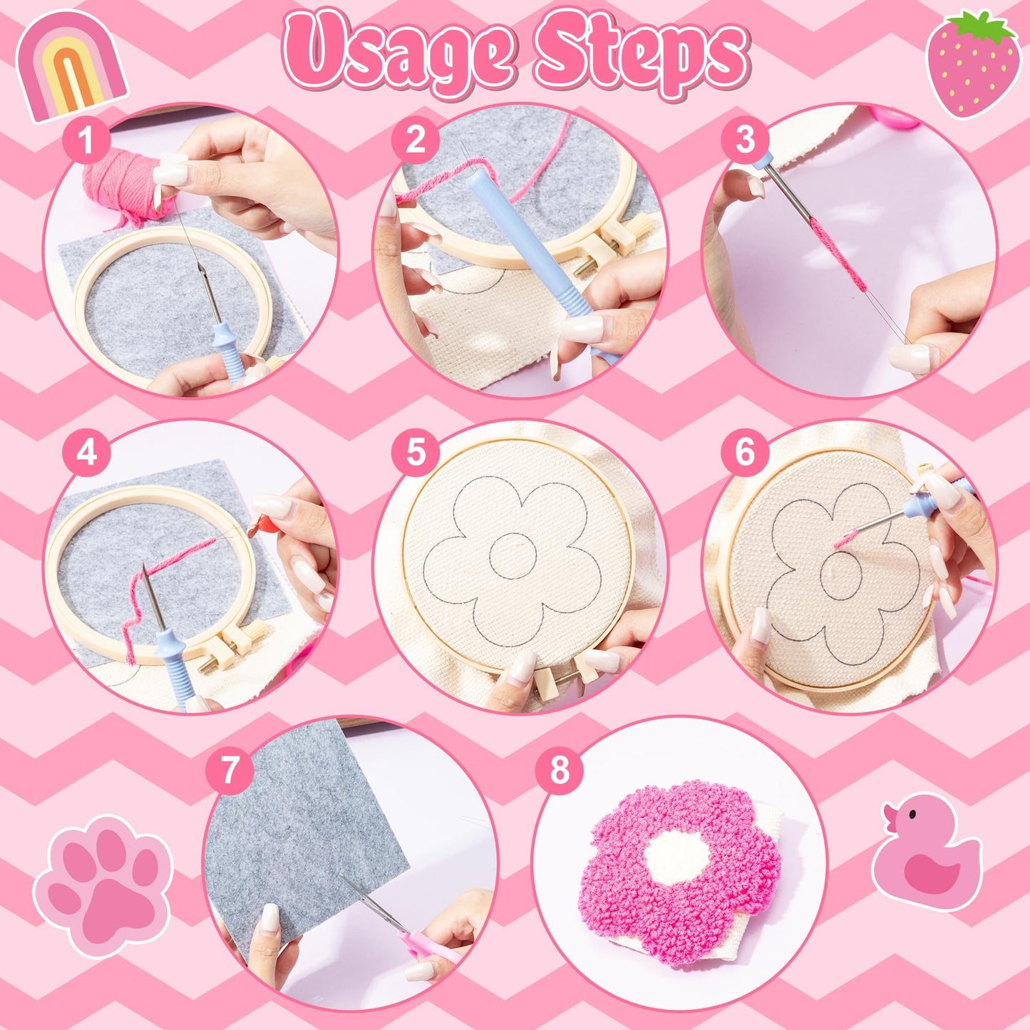 Kits de posavasos con aguja perforadora, 23 piezas, suministros de manualidades para principiantes