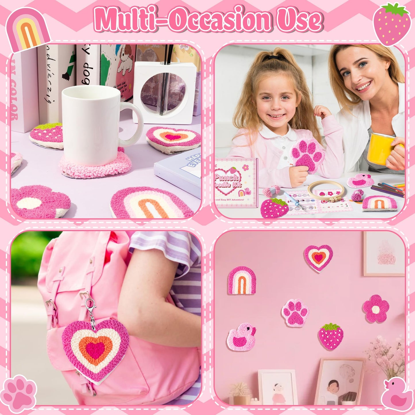 Kits de posavasos con aguja perforadora, 23 piezas, suministros de manualidades para principiantes