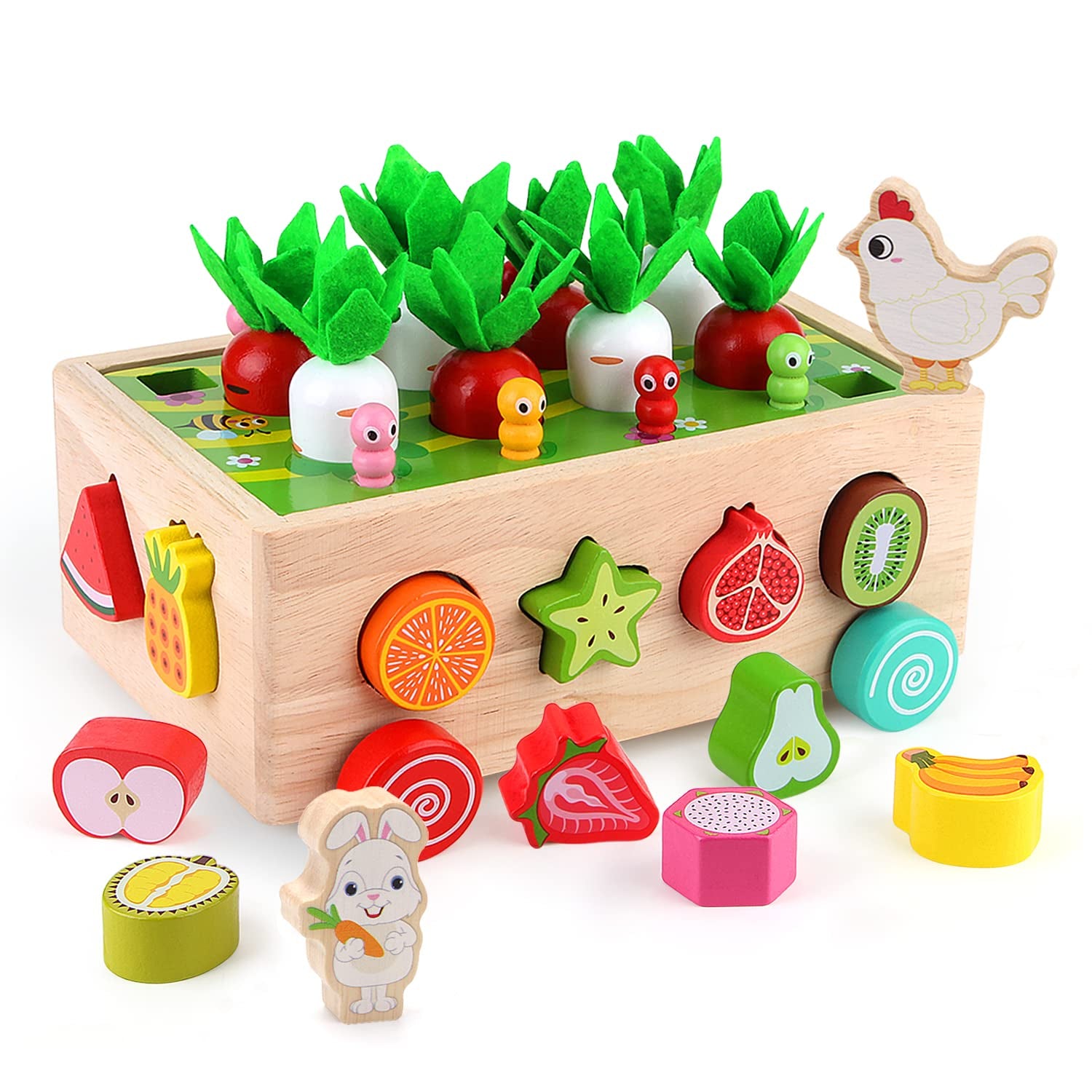 SKYFIELD Montessori - Juguete de jardín de madera para bebés