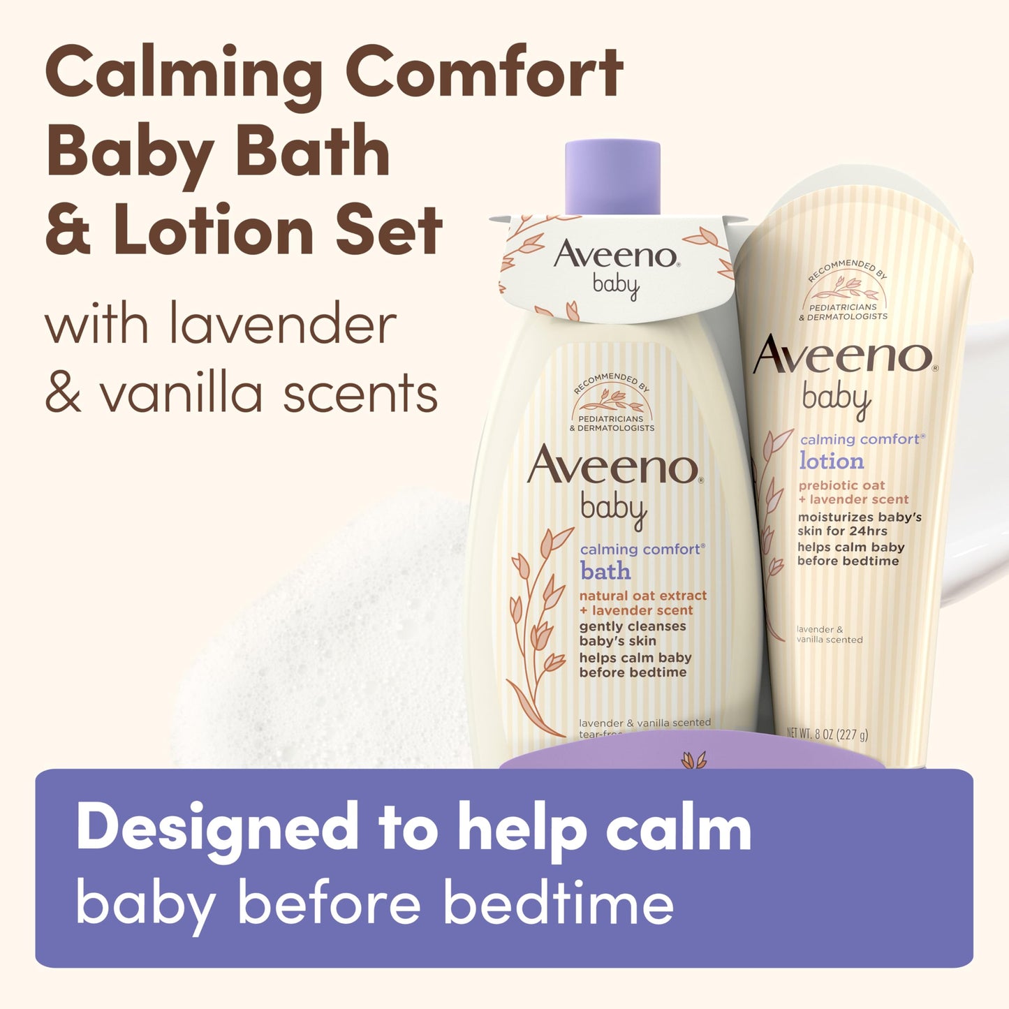 Aveeno, juego de baño calmante para bebé + loción