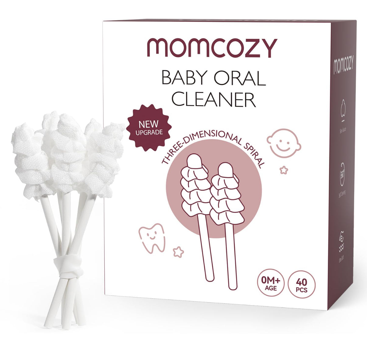 Momcozy Limpiador de lengua para bebé, 38 piezas