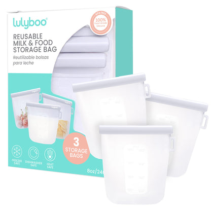 Lulyboo Bolsa de almacenamiento de leche materna de silicona reutilizable