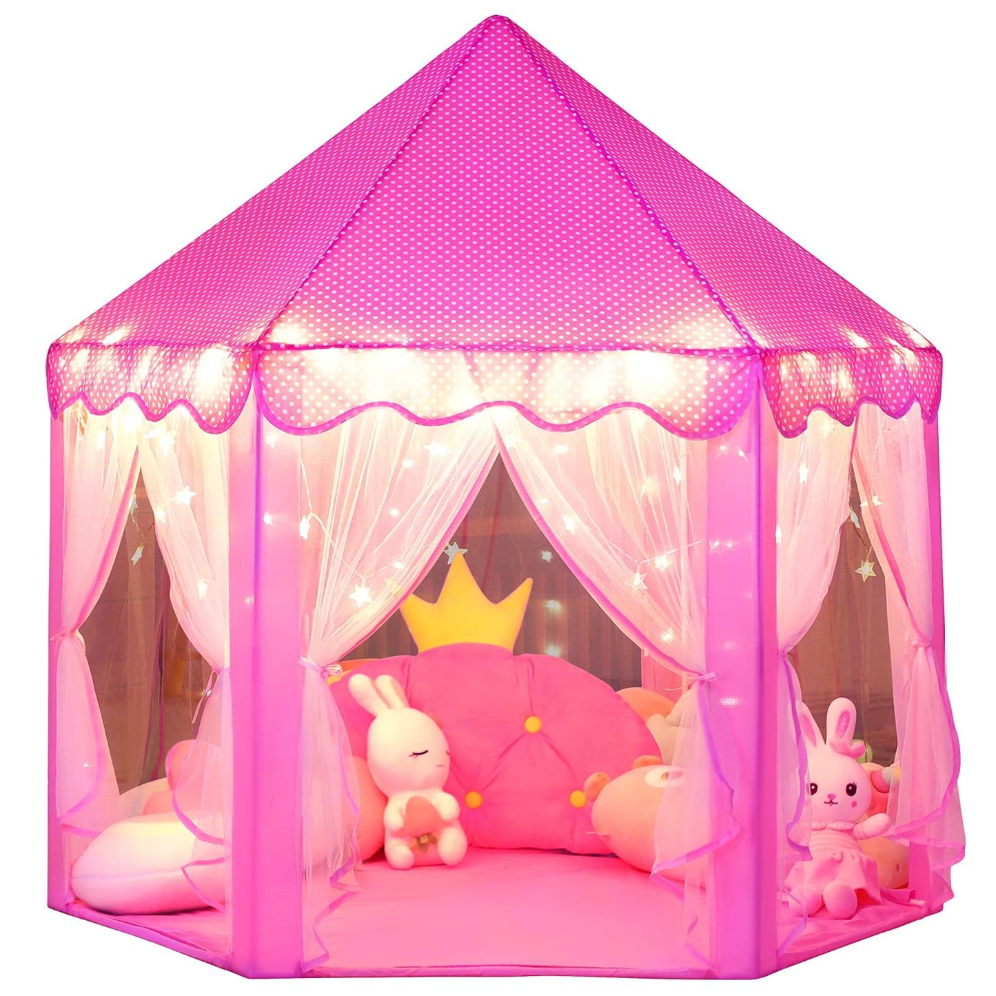 wilwolfer Tienda de campaña tipo castillo de princesa para niñas