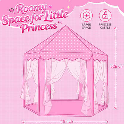 wilwolfer Tienda de campaña tipo castillo de princesa para niñas