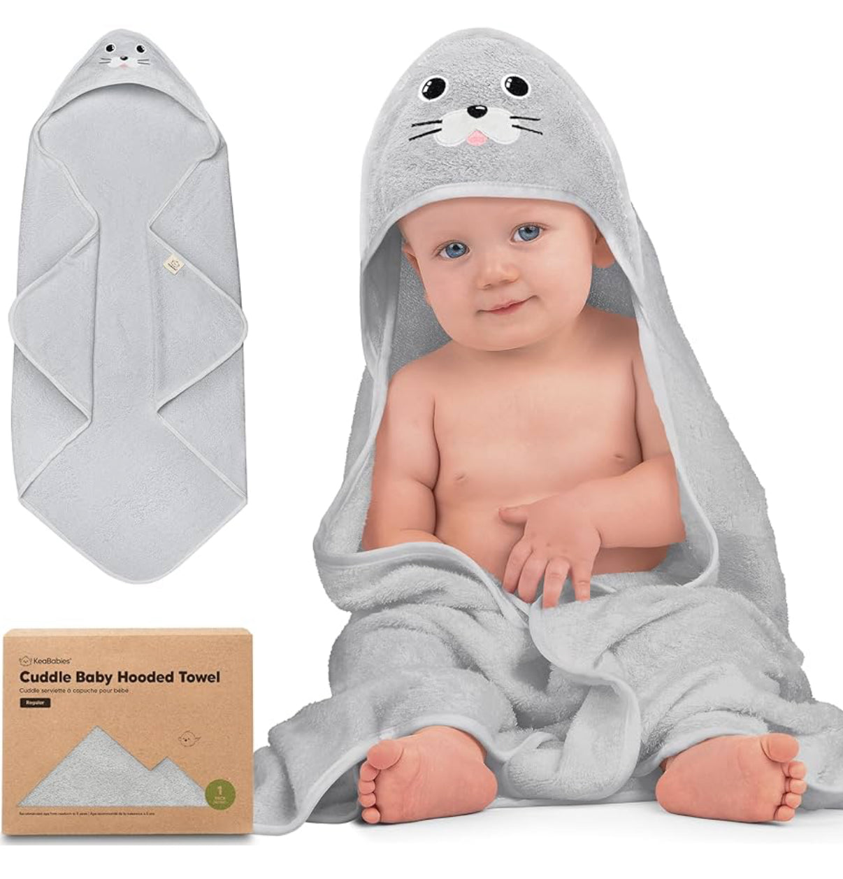 KeaBabies Toalla de bebé con capucha para recién nacido