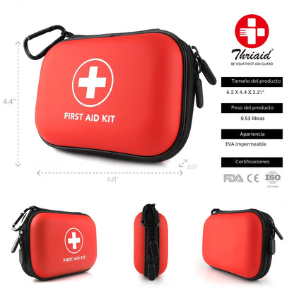 Kit de primeros auxilios mini, 138 piezas con carcasa dura