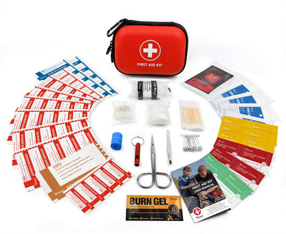 Kit de primeros auxilios mini, 138 piezas con carcasa dura