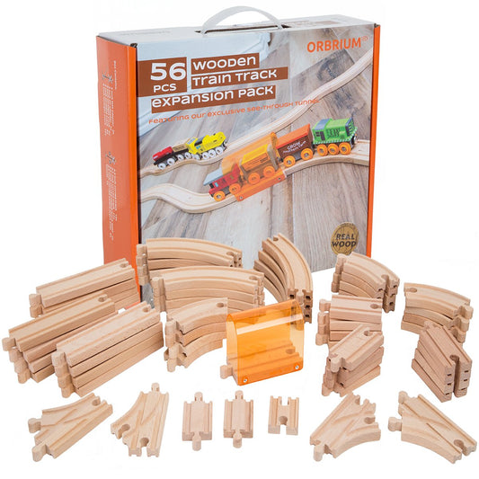 Paquete de expansión para vías de tren Orbrium Toys, 56 piezas
