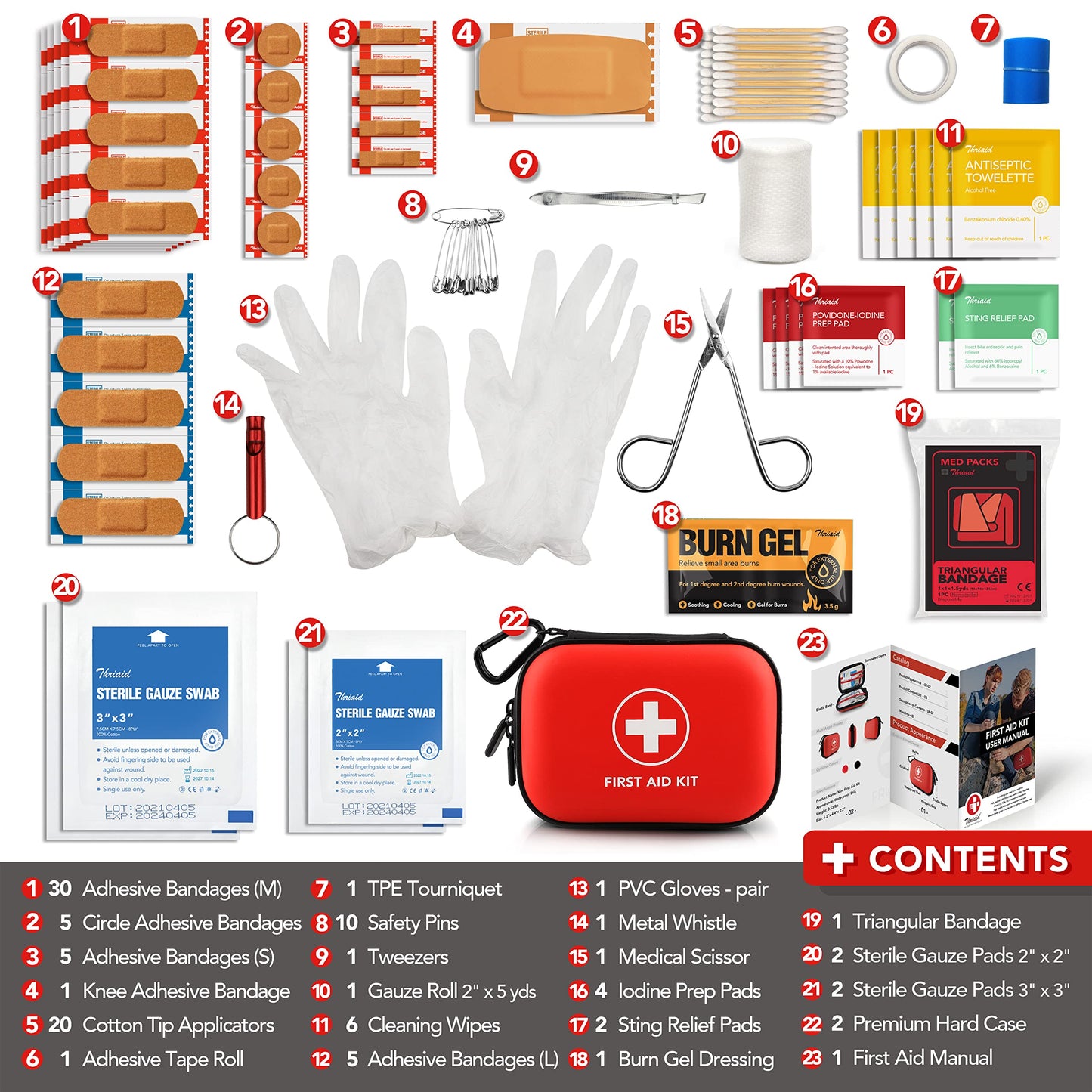 Kit de primeros auxilios mini, 138 piezas con carcasa dura