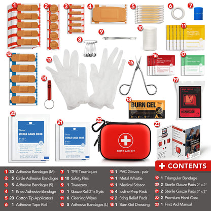 Kit de primeros auxilios mini, 138 piezas con carcasa dura