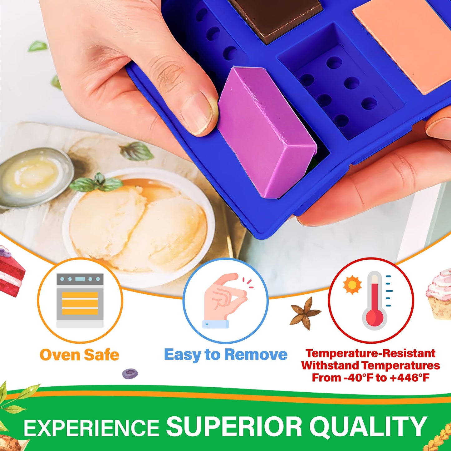 6 moldes de silicona para chocolate