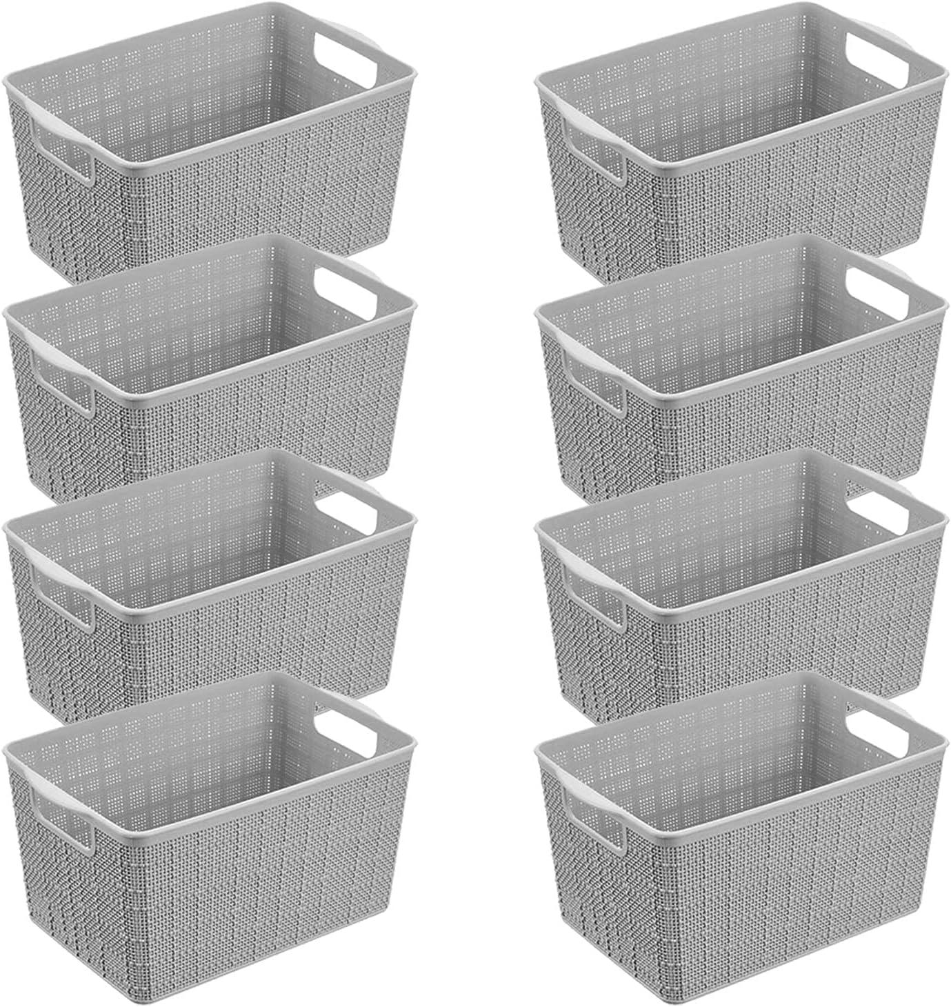 AYSUM 8 Paquete de cesta de almacenamiento de plástico, 9.7 x 6.5 x 5.5 pulgadas