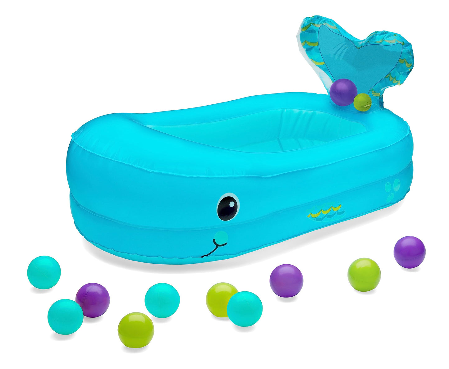Bañera inflable Infantino con forma de ballena y burbujas