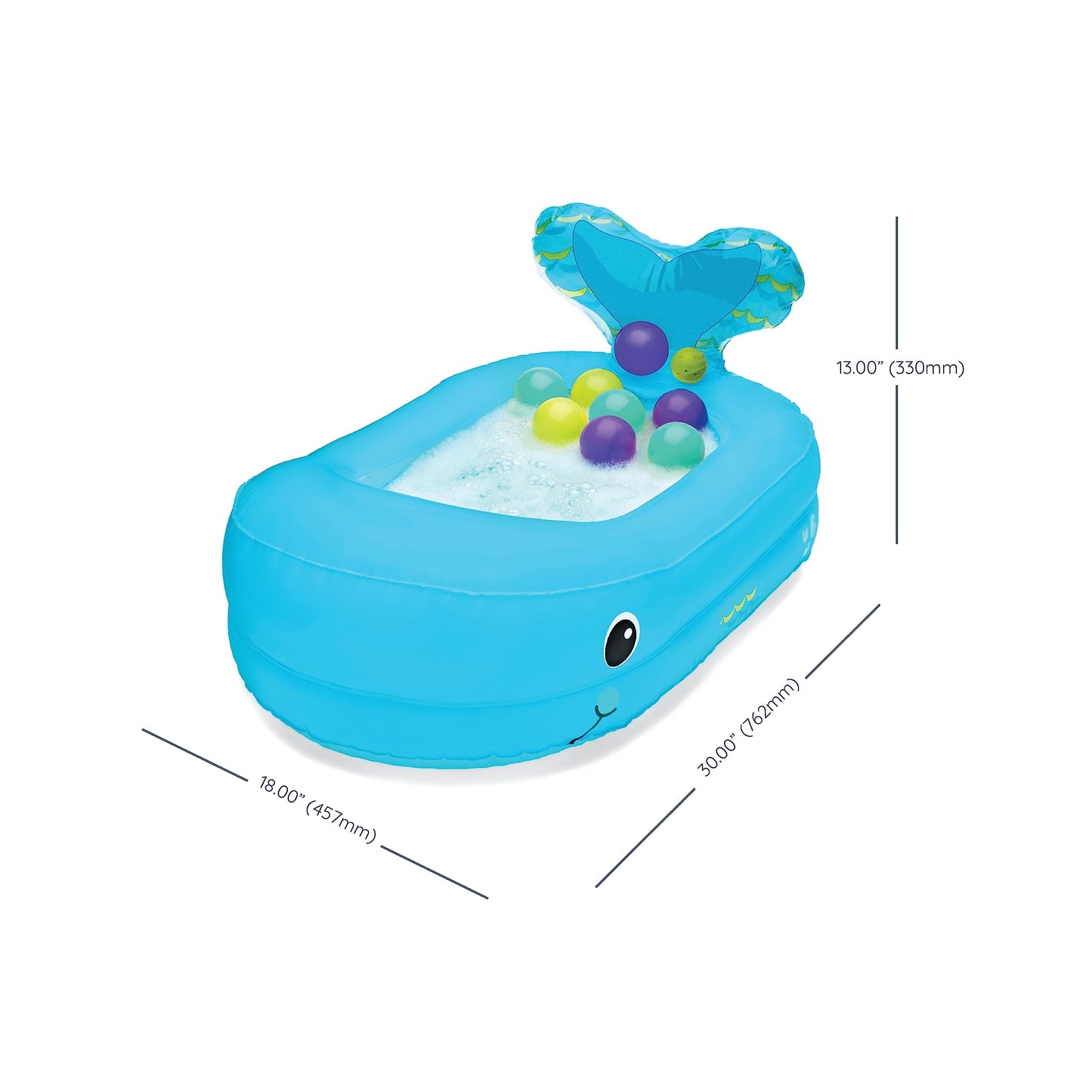 Bañera inflable Infantino con forma de ballena y burbujas