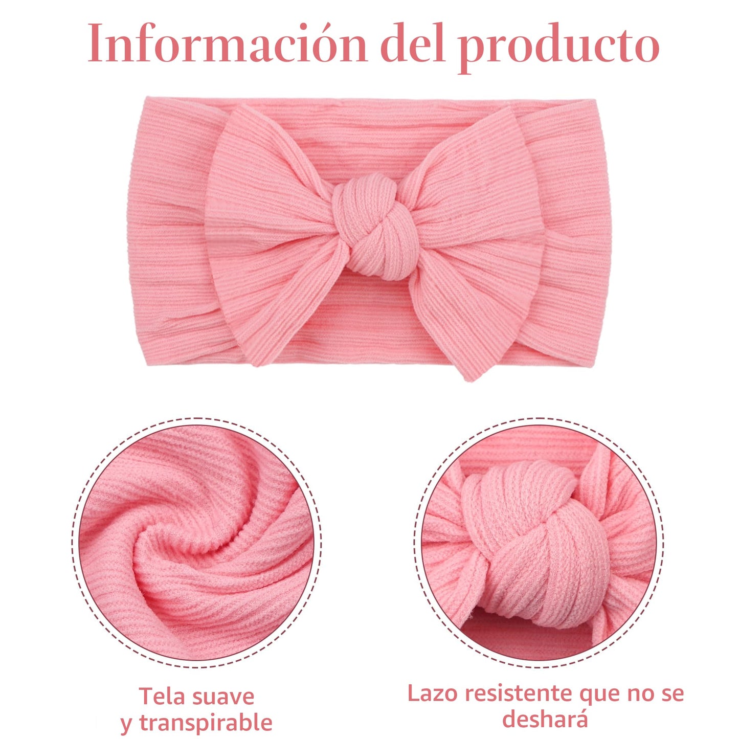 CÉLLOT Diademas de nudo suave súper elásticas de 10 colores con lazos para el pelo