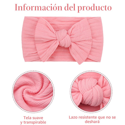 CÉLLOT Diademas de nudo suave súper elásticas de 10 colores con lazos para el pelo