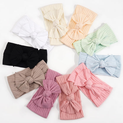 CÉLLOT Diademas de nudo suave súper elásticas de 10 colores con lazos para el pelo