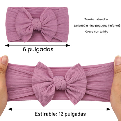 CÉLLOT Diademas de nudo suave súper elásticas de 10 colores con lazos para el pelo