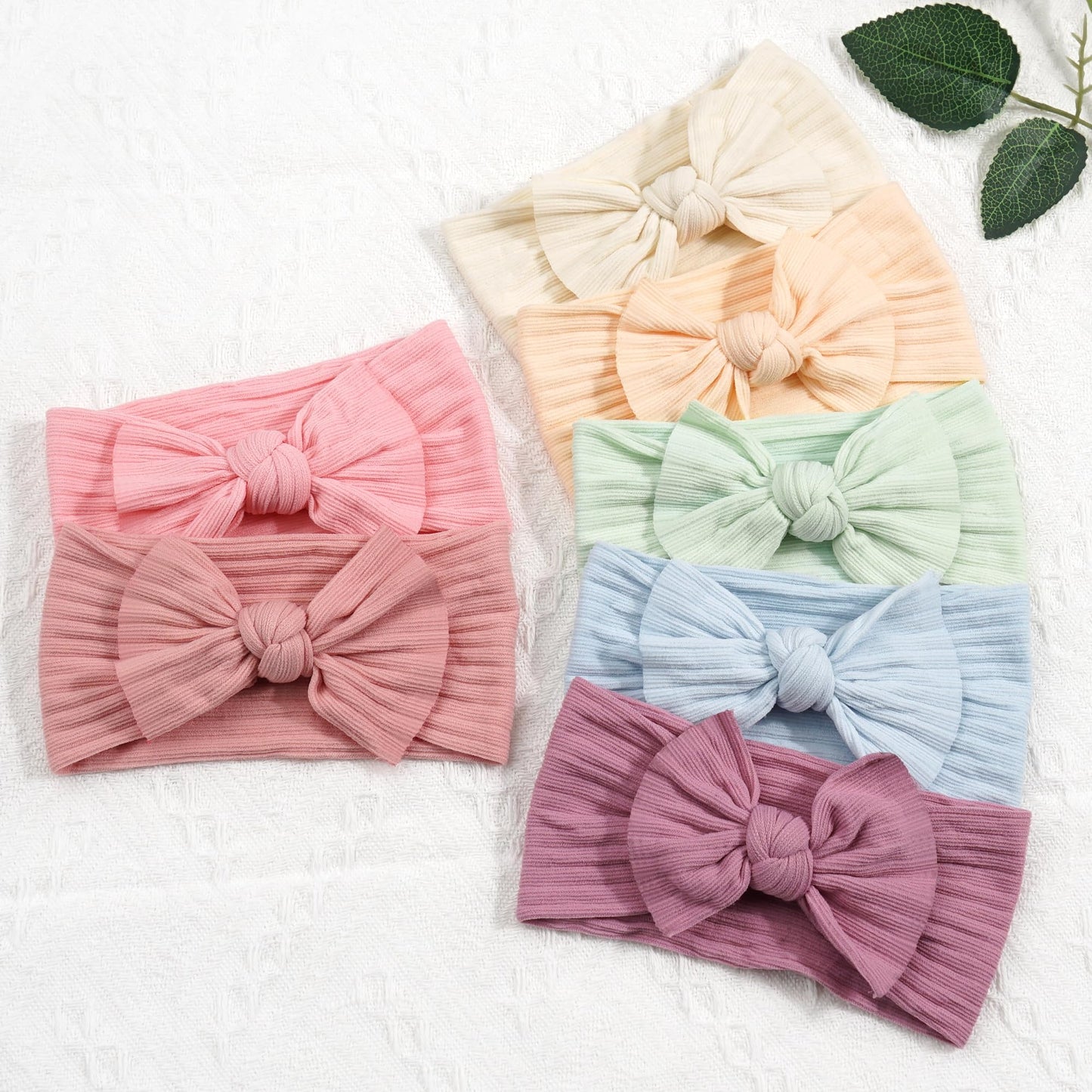 CÉLLOT Diademas de nudo suave súper elásticas de 10 colores con lazos para el pelo