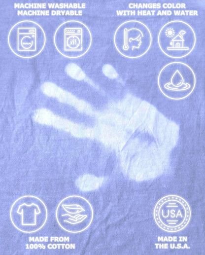 Camiseta infantil que cambia de color al calor, talla M