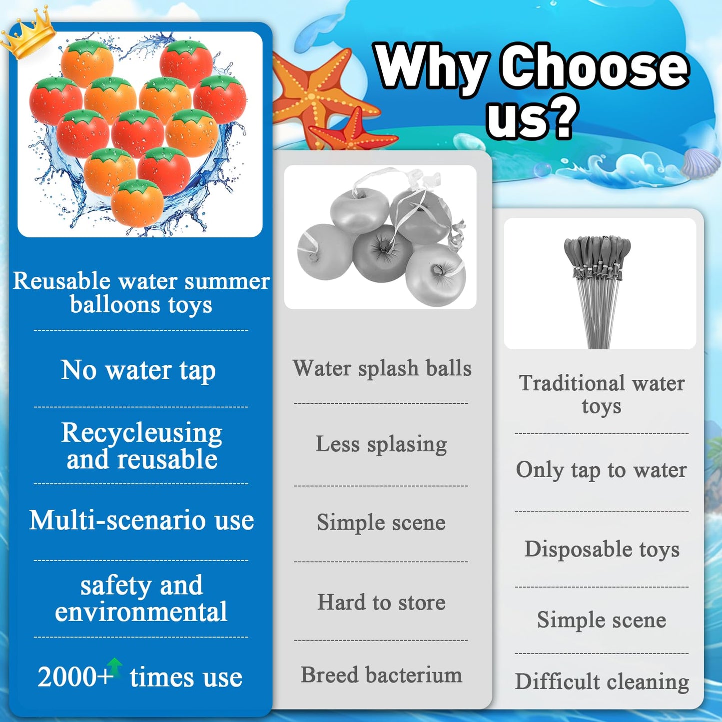 Globos de agua reutilizables