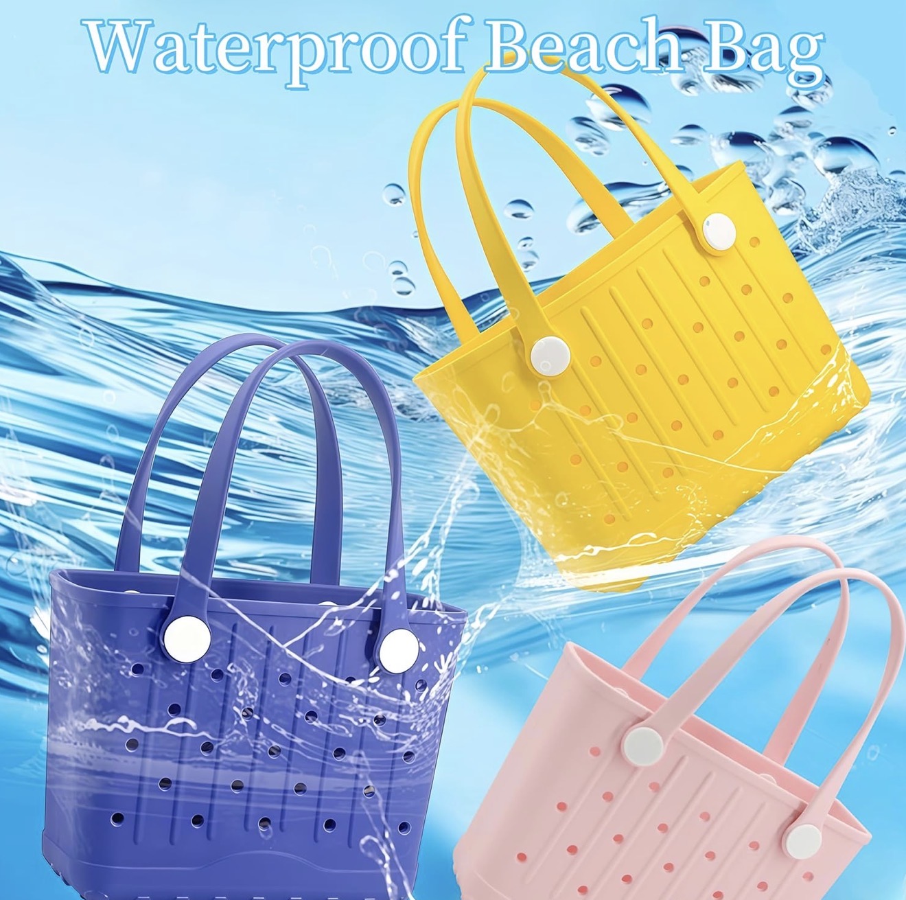 Bolsa Tote de Goma Pequeña Bolsa de Playa Tote de Playa Impermeable
