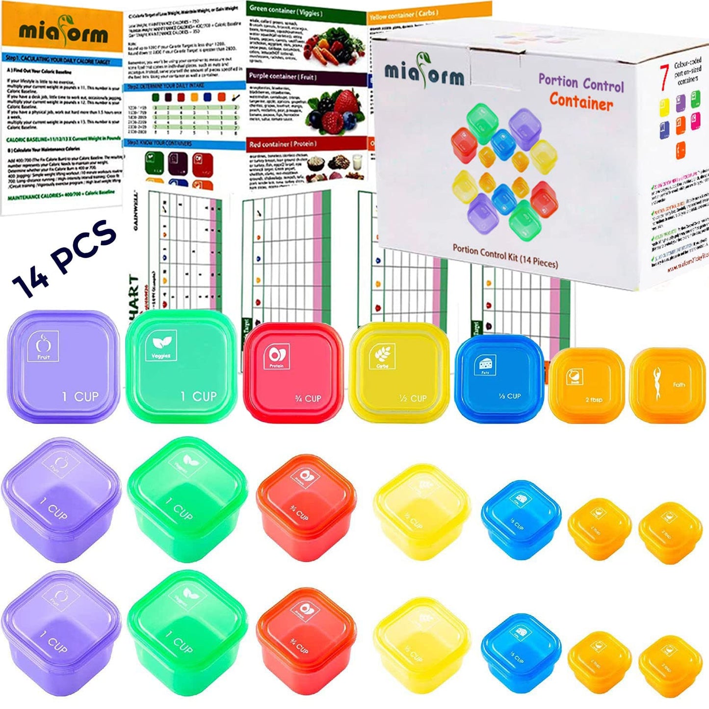 Míaform Envase de control de porciones y plan de alimentación