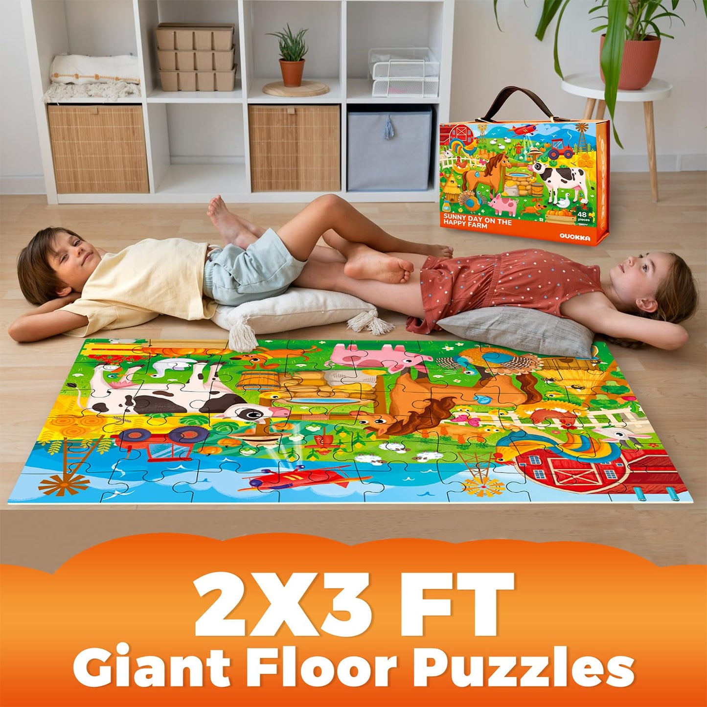 QUOKKA Rompecabezas Gigante de Piso para Niños de 4-6 Años – 2x3 Pies Extra-Grueso 48 Piezas