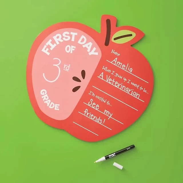 Tabla manzana para entrada a clases