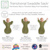 Saco de bebé SwaddleDesigns de transición, 0-3 meses